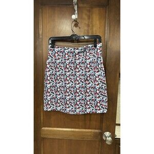 Belyn Key Womens Golf Skort Floral Print XS White Blue Red